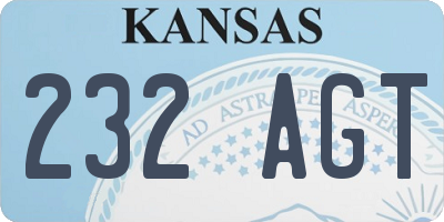 KS license plate 232AGT