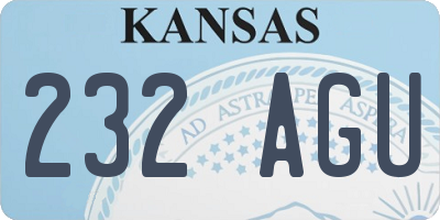 KS license plate 232AGU