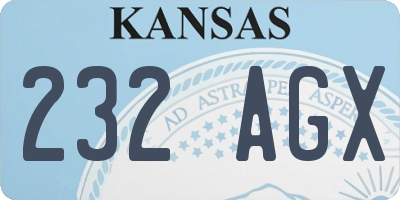 KS license plate 232AGX