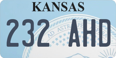 KS license plate 232AHD