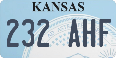 KS license plate 232AHF