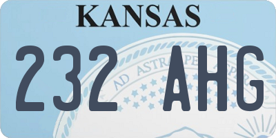 KS license plate 232AHG