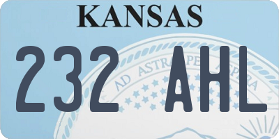 KS license plate 232AHL