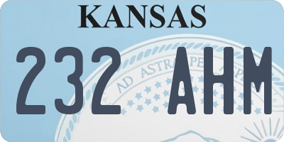 KS license plate 232AHM