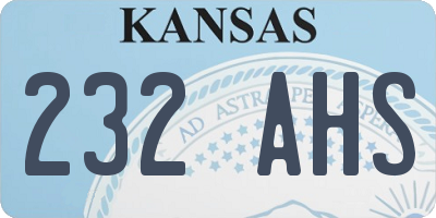 KS license plate 232AHS