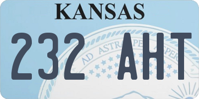 KS license plate 232AHT
