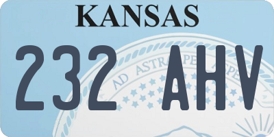 KS license plate 232AHV