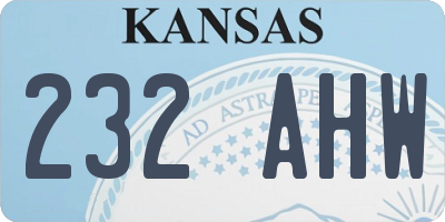 KS license plate 232AHW