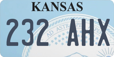 KS license plate 232AHX