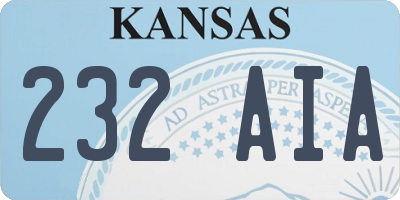 KS license plate 232AIA