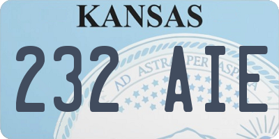 KS license plate 232AIE