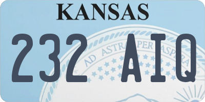 KS license plate 232AIQ