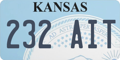 KS license plate 232AIT