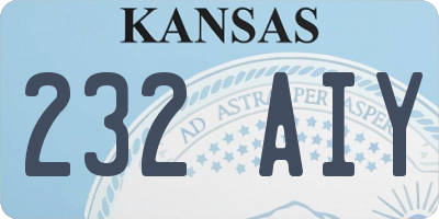 KS license plate 232AIY