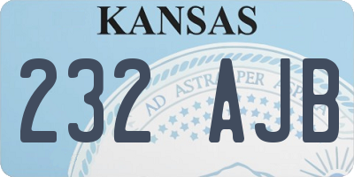 KS license plate 232AJB