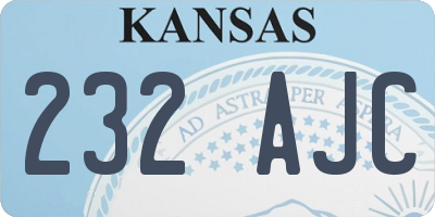 KS license plate 232AJC