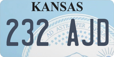 KS license plate 232AJD