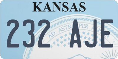 KS license plate 232AJE