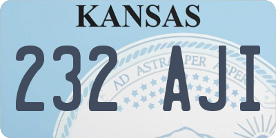 KS license plate 232AJI