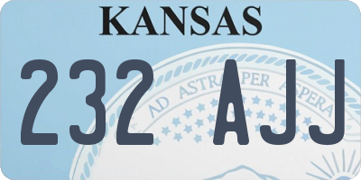 KS license plate 232AJJ