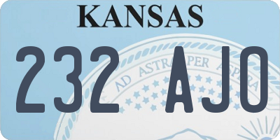 KS license plate 232AJO