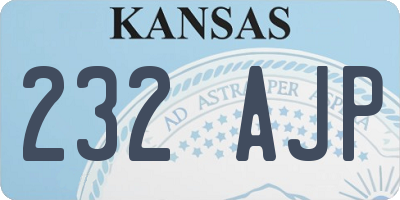 KS license plate 232AJP