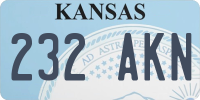 KS license plate 232AKN