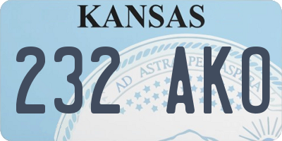 KS license plate 232AKO
