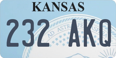 KS license plate 232AKQ
