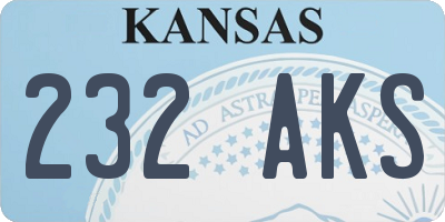 KS license plate 232AKS