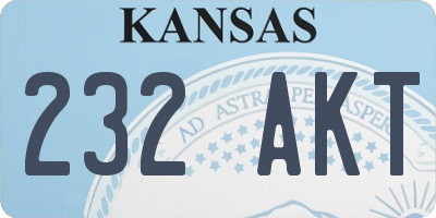 KS license plate 232AKT