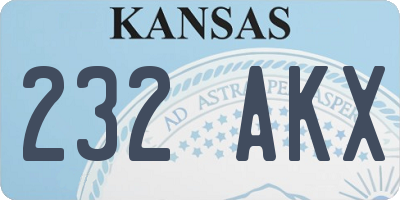 KS license plate 232AKX