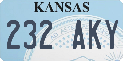 KS license plate 232AKY