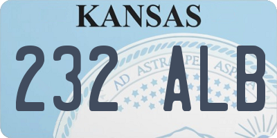 KS license plate 232ALB