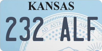 KS license plate 232ALF