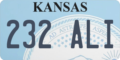 KS license plate 232ALI