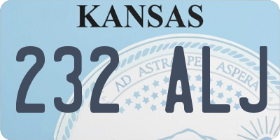 KS license plate 232ALJ