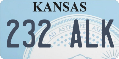 KS license plate 232ALK