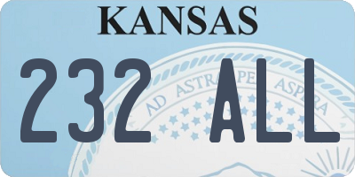 KS license plate 232ALL