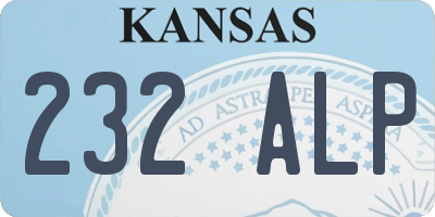 KS license plate 232ALP