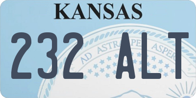 KS license plate 232ALT