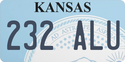 KS license plate 232ALU