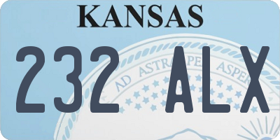 KS license plate 232ALX