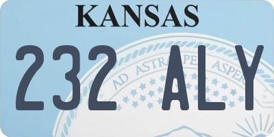 KS license plate 232ALY