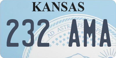 KS license plate 232AMA