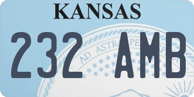 KS license plate 232AMB