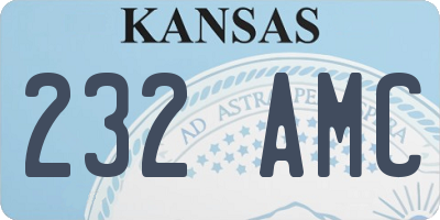 KS license plate 232AMC