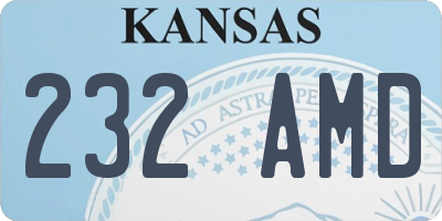 KS license plate 232AMD