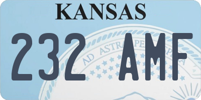 KS license plate 232AMF
