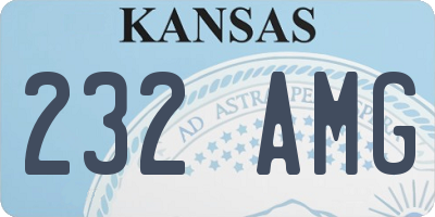 KS license plate 232AMG
